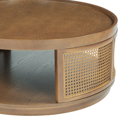 Bellemave® Round Cane Coffee Table with PE Rattan Side