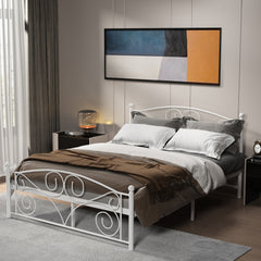 Bellemave® Metal Platform Bed with Headboard and Footboard