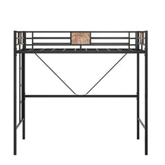 Bellemave® Twin Size Metal Loft Bed with Stairs & Full-Length Guardrail