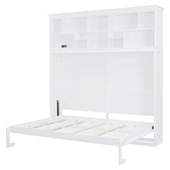 Bellemave® Queen Size Murphy Bed Wall Bed with Top Shelves & USB