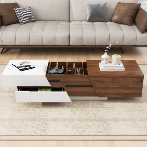 Bellemave® 47.24" Modern Extendable Sliding Top Coffee Table with Storage