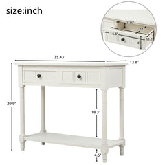 Bellemave® Traditional Design Console Table with Two Drawers and Bottom Shelf