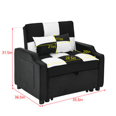 Bellemave® Modern Velvet Armchair Sofa Couch Pull Out Bed