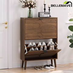 Bellemave® Shoe Cabinet Storage for Entryway with 2 Flip Drawers, Hidden Slim Shoe Organizer Rack Cabinet Bellemave®