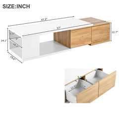 Bellemave® 47.2" Extendable Coffee Table with 2 Storage Drawers