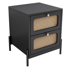 Bellemave® Modern Cannage Rattan 2-Drawer Nightstand