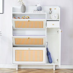 Bellemave® Modern Minimalist Storage Cabinet, Japanese Rattan Shoe Cabinet