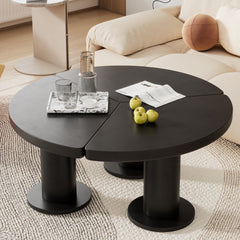 Bellemave® Easy Assembly Round Petal-Shaped Coffee Table with 3 Thick Legs and Sleek Round Edges