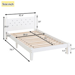 Bellemave® Twin Size Platform Bed with Button-Decoration Headboard