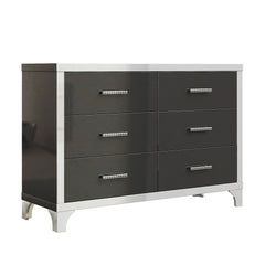 Bellemave® Mirrored Storage Cabinet with 6 Drawers and Metal Handle