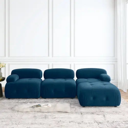 Bellemave 93" L-Shaped Modular Sectional Sofa, Button Tufted Designed and DIY Combination with Reversible Ottoman Bellemave