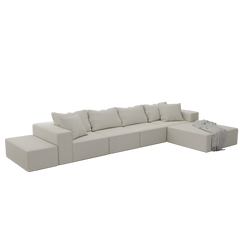 Bellemave® Modular 132" L-Shaped Sectional Living Room Sofa Set With 6 Pillows