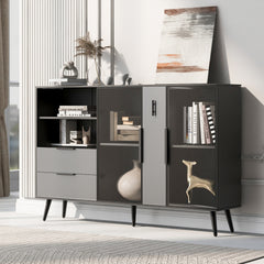 Bellemave® Featured Two-door Storage Cabinet with Two Drawers and Metal Handles