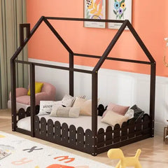 Bellemave® Montessori House Bed with Fence