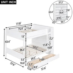 Bellemave® Bunk Bed with 2 Drawers and Multi-layer Cabinet Bellemave®