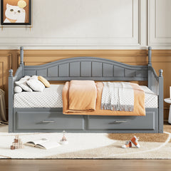 Bellemave® Twin Size Daybed with Twin Size Trundle Bed and Two Storage Drawers