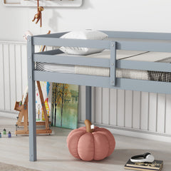 Bellemave® Twin Size Wooden Loft Bed with Ladder, Bed Platform of Strengthened Slats