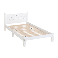 Bellemave® Twin Size Platform Bed with Button-Decoration Headboard