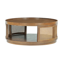 Bellemave® Round Cane Coffee Table with PE Rattan Side