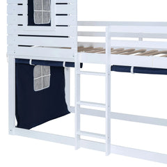 Bellemave® Wood House Bunk Bed with Tent Bellemave®