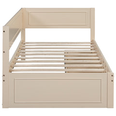 Bellemave® Twin Size Wood Daybed with 2 Drawers and Guardrail