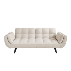 Bellemave® 57" Soft Sofa with Two Armrests and Throw Pillow