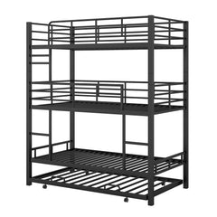 Bellemave® Twin Size Metal Triple Bunk Bed with Trundle Bed