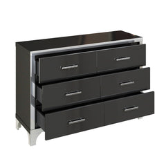 Bellemave® Mirrored Storage Cabinet with 6 Drawers and Metal Handle