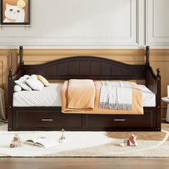 Bellemave® Twin Size Daybed with Twin Size Trundle Bed and Two Storage Drawers