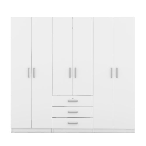 Bellemave® 6-Doors Wooden Wardrobe Storage with Big Drawers