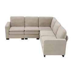 Bellemave® 89" Oversized Velvet Modern L-Shaped Sectional Sofa with Double Cushions