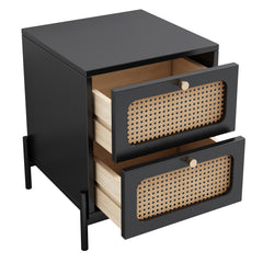 Bellemave® Modern Cannage Rattan 2-Drawer Nightstand