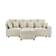 Bellemave® 96.45" Modular Sofa Couch with Three USB Ports, a Removable Storage Ottoman and Five Back Pillows Bellemave®