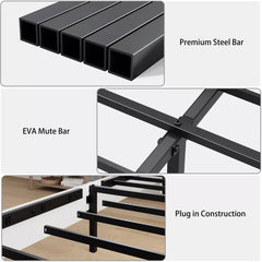 Bellemave® White Solid Wood Platform Bed with Headboard, Footboard & Storage Bellemave®