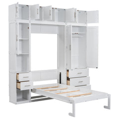 Bellemave® Murphy Bed with Lockers and Wardrobes