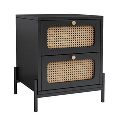 Bellemave® Modern Cannage Rattan 2-Drawer Nightstand