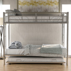 Bellemave® Twin Size Metal Bunk Bed with Trundle Bed