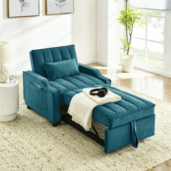 Bellemave® Modern Velvet Armchair Sofa Couch Pull Out Bed