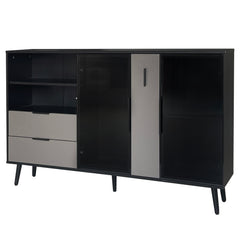 Bellemave® Featured Two-door Storage Cabinet with Two Drawers and Metal Handles