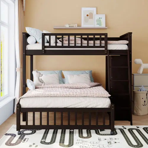 Bellemave Full Over Full Metal Bunk Bed with Trundle
