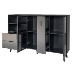 Bellemave® Featured Two-door Storage Cabinet with Two Drawers and Metal Handles