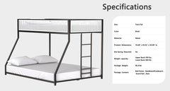 Bellemave® Twin over Full Bunk Bed with Mesh Guard Rail