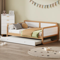 Bellemave® Twin Size Solid Wood Daybed with Trundle Bed