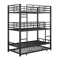 Bellemave® Twin Size Metal Triple Bunk Bed with Trundle Bed