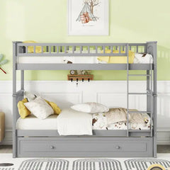 Bellemave Convertible Bunk Bed with Twin Size Trundle Bellemave