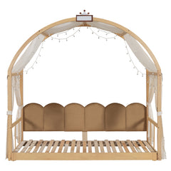 Bellemave® Twin Size Daybed With Arched Roof and Pull-Out Bed