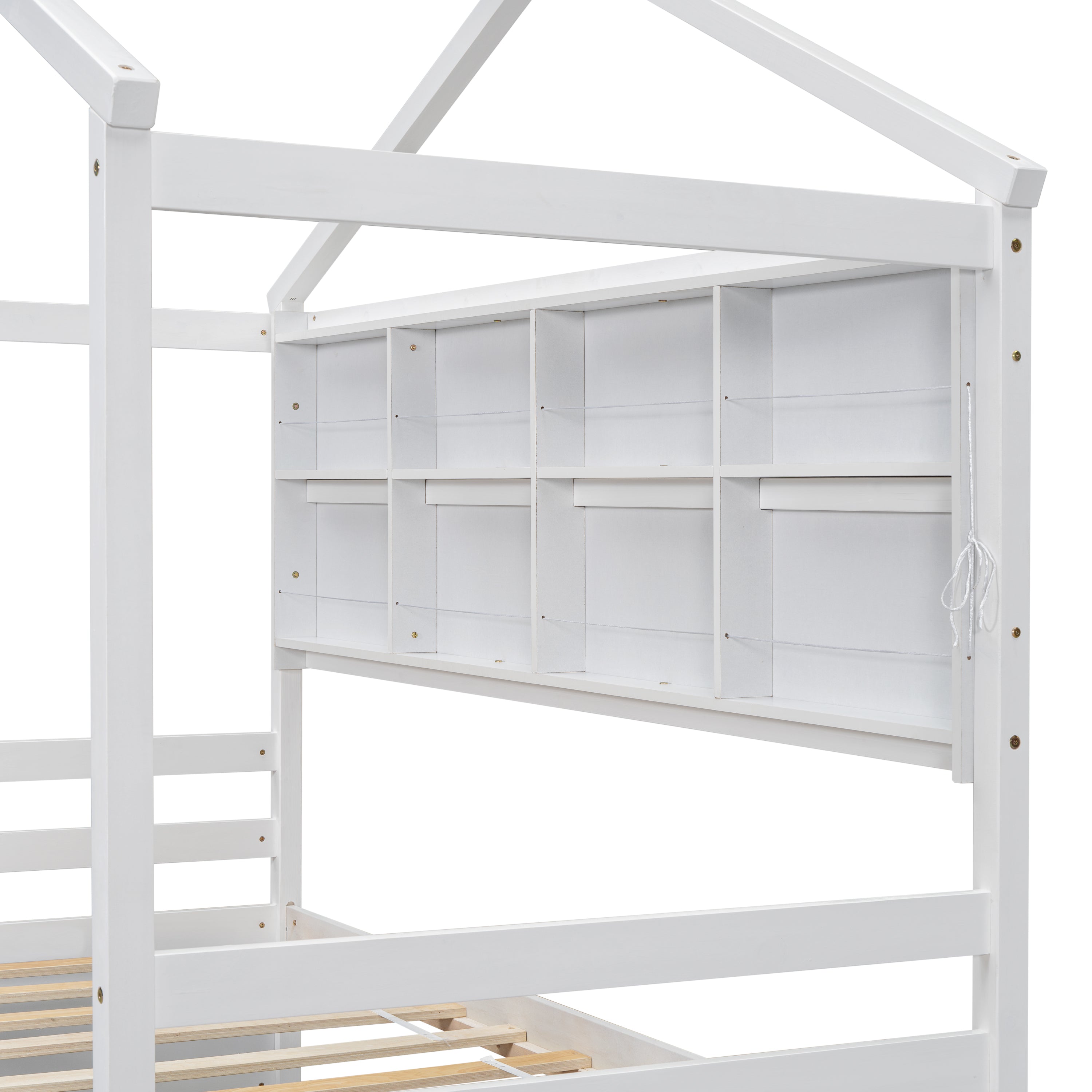 Bellemave® House Bed with Roof Frame, Bedside-Shelves, Under Bed Storage Unit Bellemave®