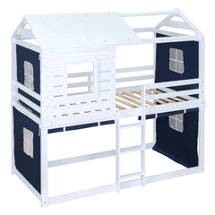 Bellemave® Wood House Bunk Bed with Tent Bellemave®