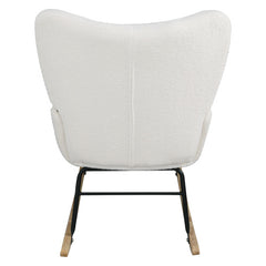 Bellemave® Teddy Fabric Rocking Chair with High Backrest