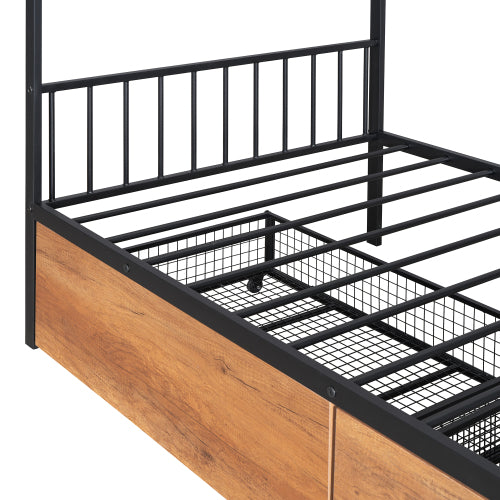 Bellemave® Metal House Bed with Two Drawers